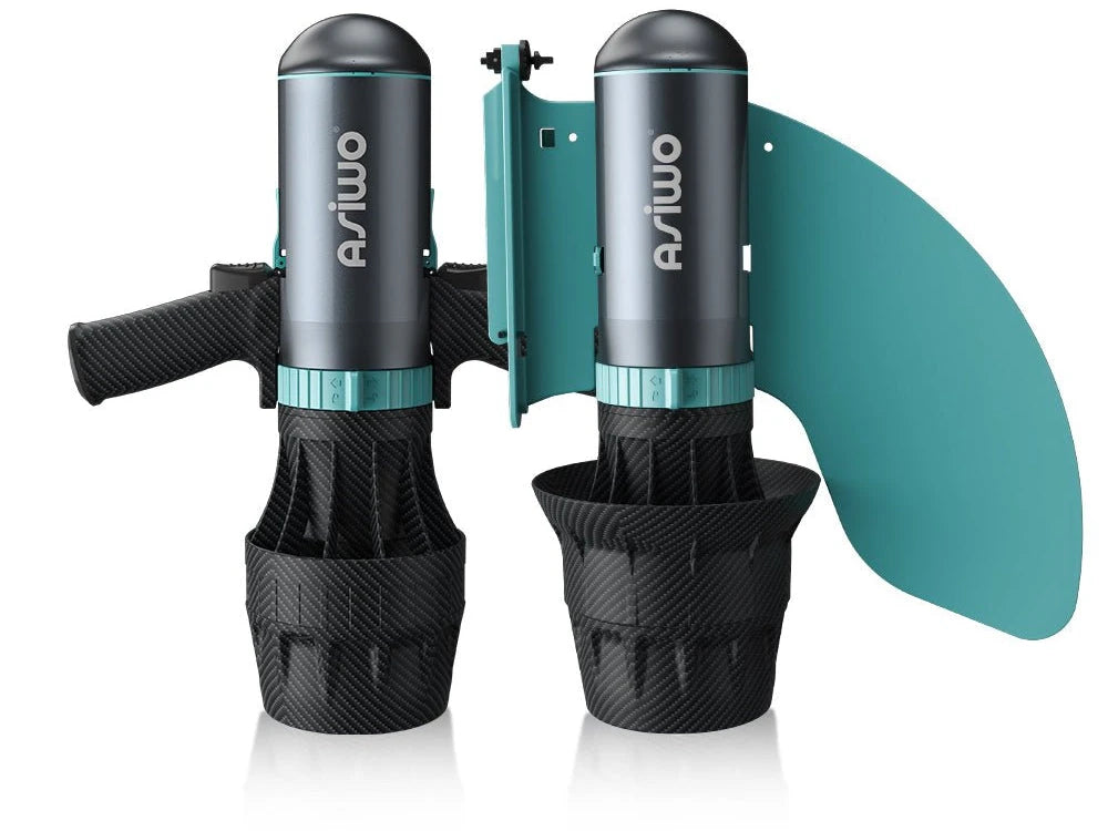 ASIWO U1 shown in handheld and fin-style configurations
